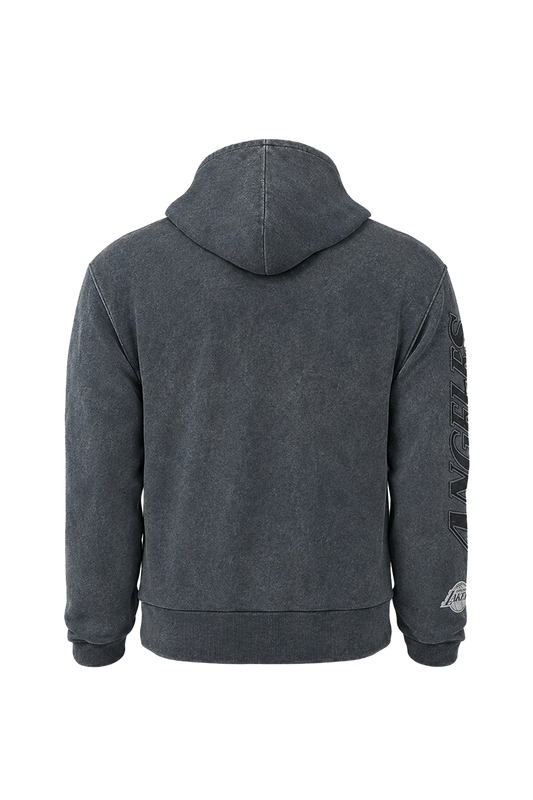 Poleron NBA Lakers Negro Acid Wash