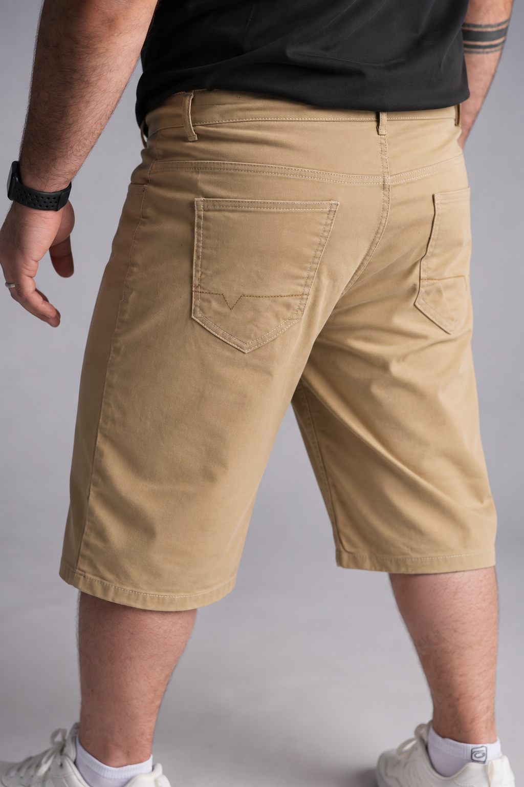 Plus Short Bermuda Canvas Palha Caramelo Gangster