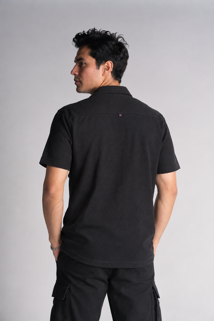 Camisa Camisa Textura Roos Azul Marino