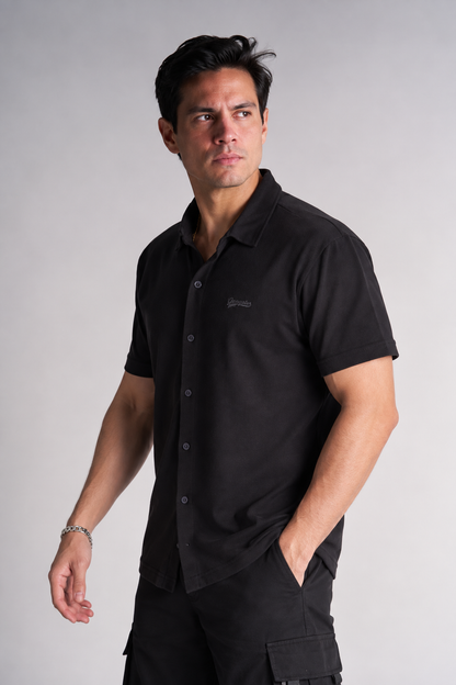 Camisa Camisa Textura Roos Azul Marino