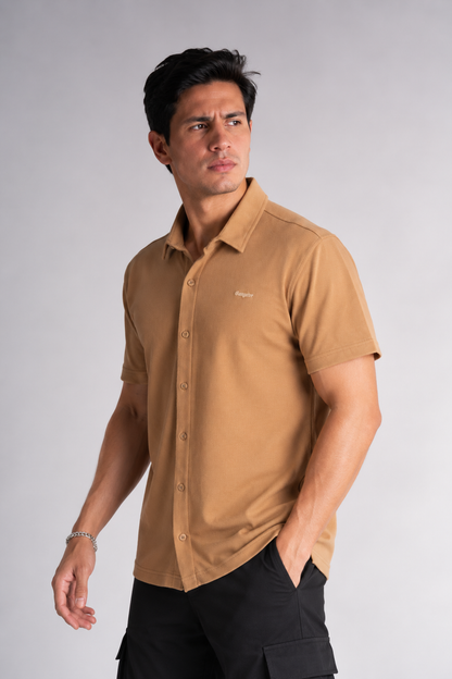 Camisa Camisa Textura Howard Café Claro