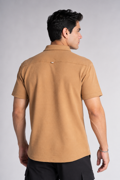 Camisa Camisa Textura Howard Café Claro