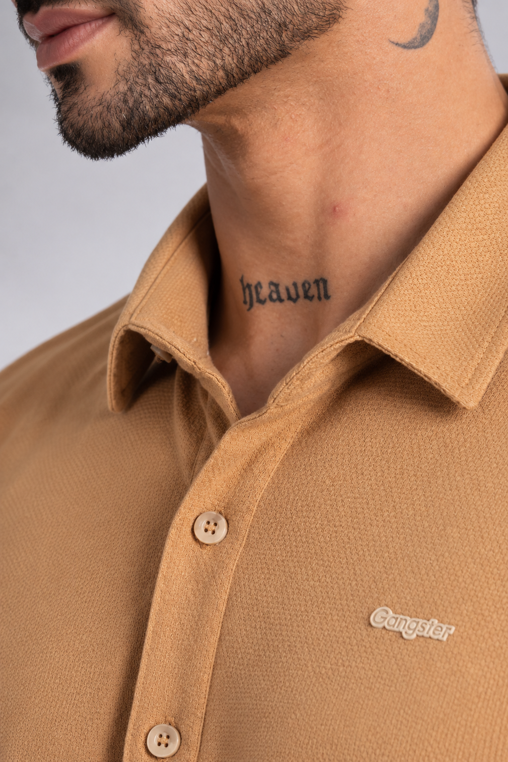 Camisa Camisa Textura Howard Café Claro
