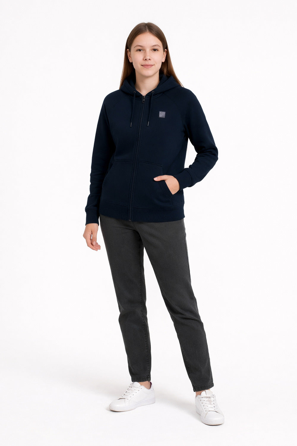 Polerón Full Zipper Fleece Warm Azul Marino