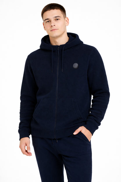 Polerón Full Zipper Fleece Shagy Azul Marino
