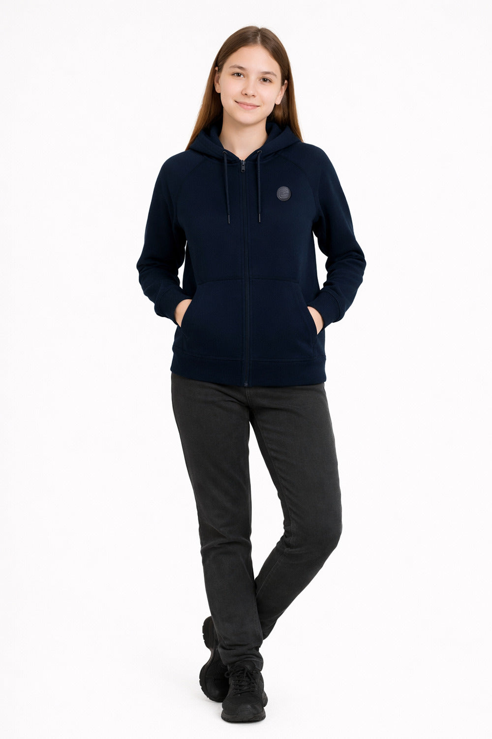 Polerón Full Zipper Fleece Warm Azul Marino
