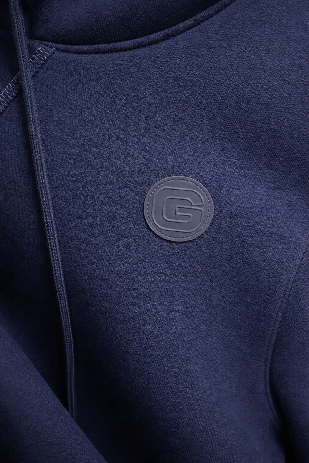 Polerón Hoodie Fleece Base Azul Marino