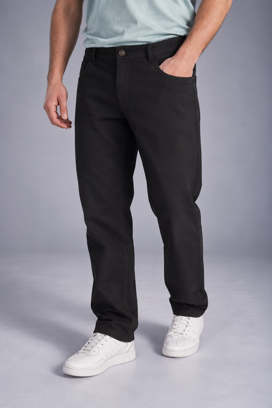 Plus Pantalon Canvas Liso Castle Negro
