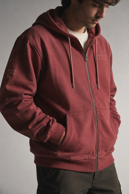 Poleron Full Zipper Fleece Addison Vino