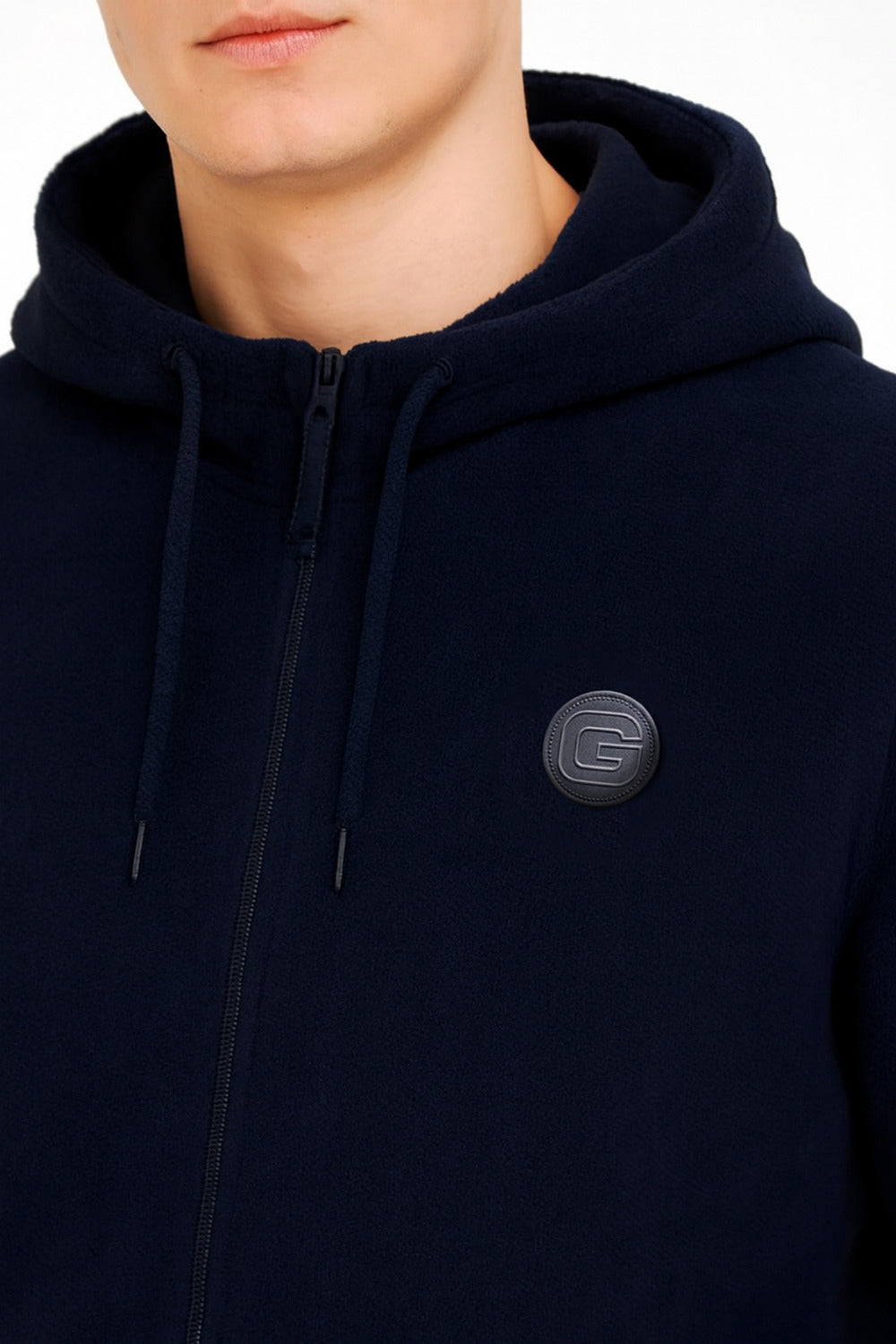 Polerón Full Zipper Fleece Shagy Azul Marino