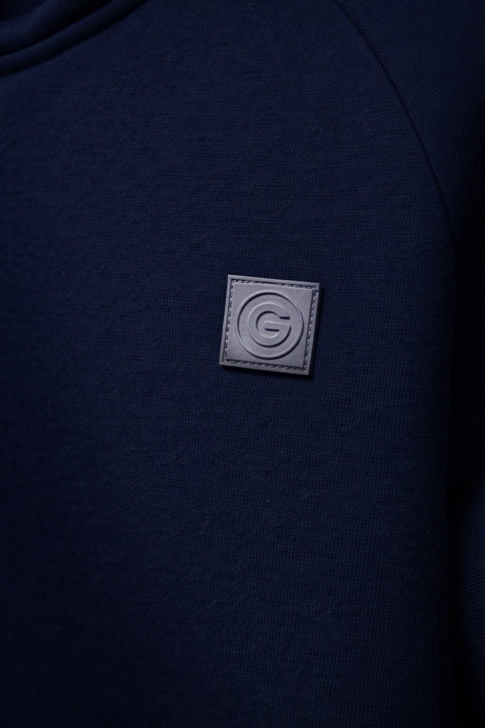 Polerón Hoodie Fleece Base Azul Marino