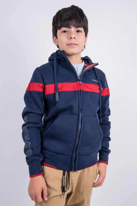 Teen Polerón Fullzipper Fleece Dino Azul Gangster - Gangster