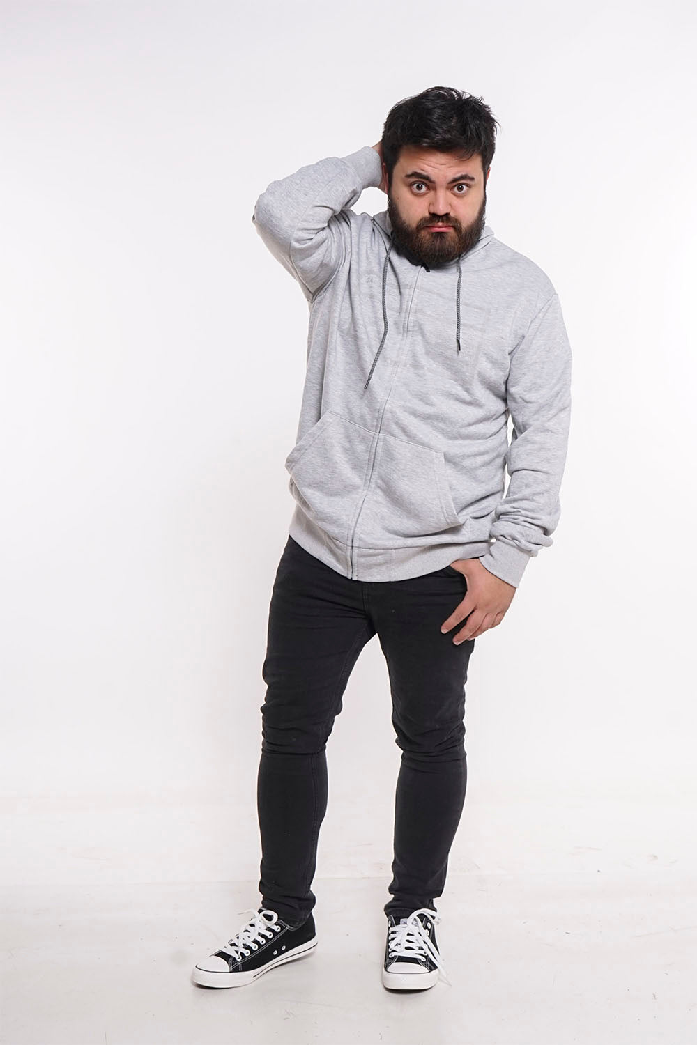 Plus Poleron Full Zipper Sili Gris Gangster