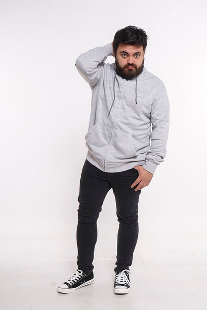 Plus Poleron Full Zipper Sili Gris Gangster