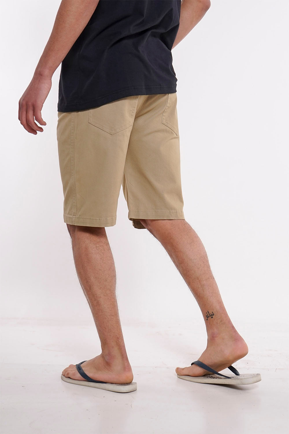 Short Canvas Bermudas Knee Beige Gangster