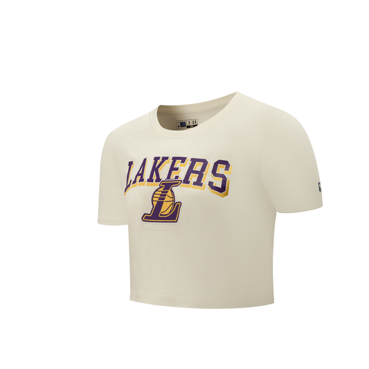 Polera Mc NBA Lakers Crop Top Beige
