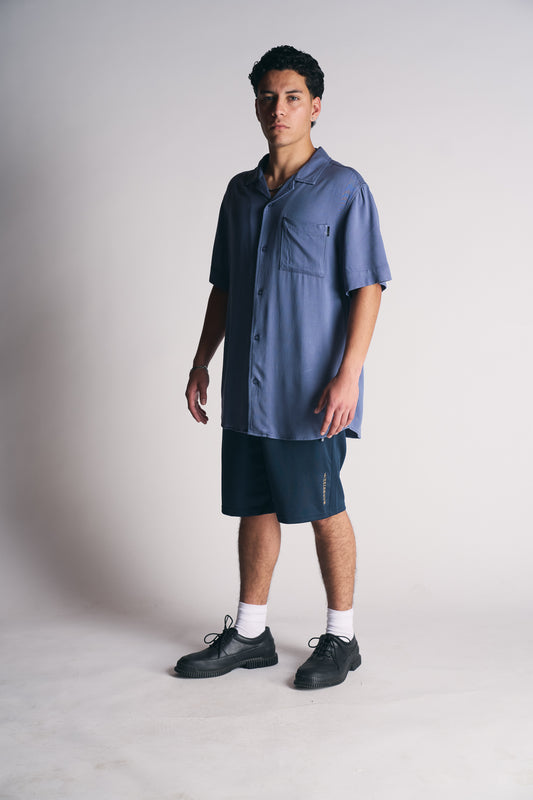 Short Bermuda Jogger Liso Comfort Azul Gangster