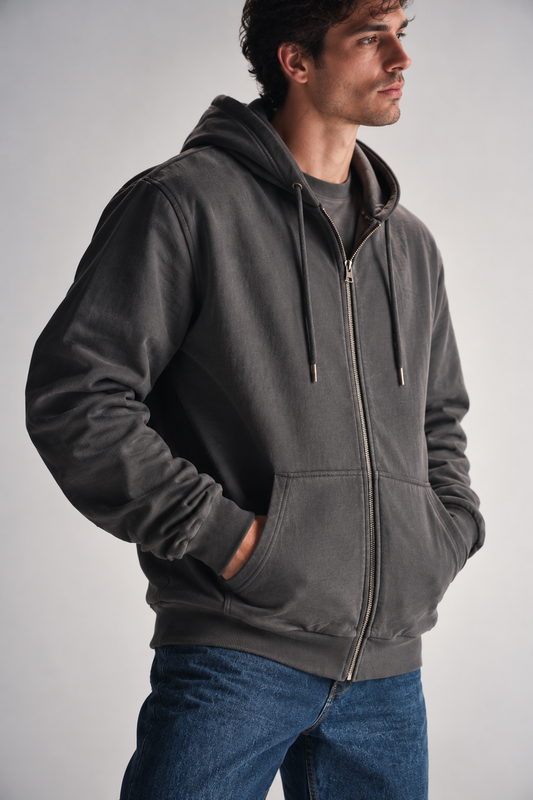 Plus Poleron Fullziper Fleece Loop Gris