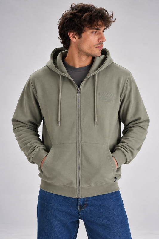 Plus Poleron Fullziper Fleece Damen Verde Militar