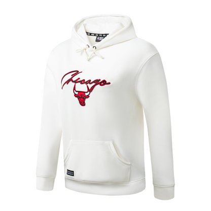 Poleron Hoddie NBA Chicago Bulls Leather Up Blanco