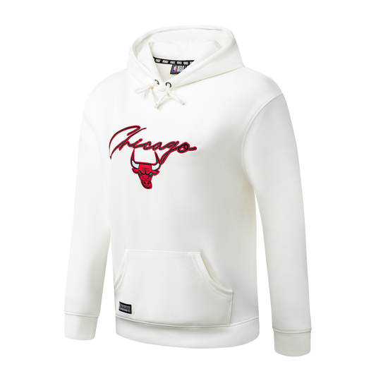 Poleron Hoddie NBA Chicago Bulls Leather Up Blanco