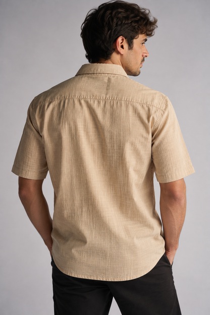 Camisa Mc Algodón Imbe Cafe Gangster