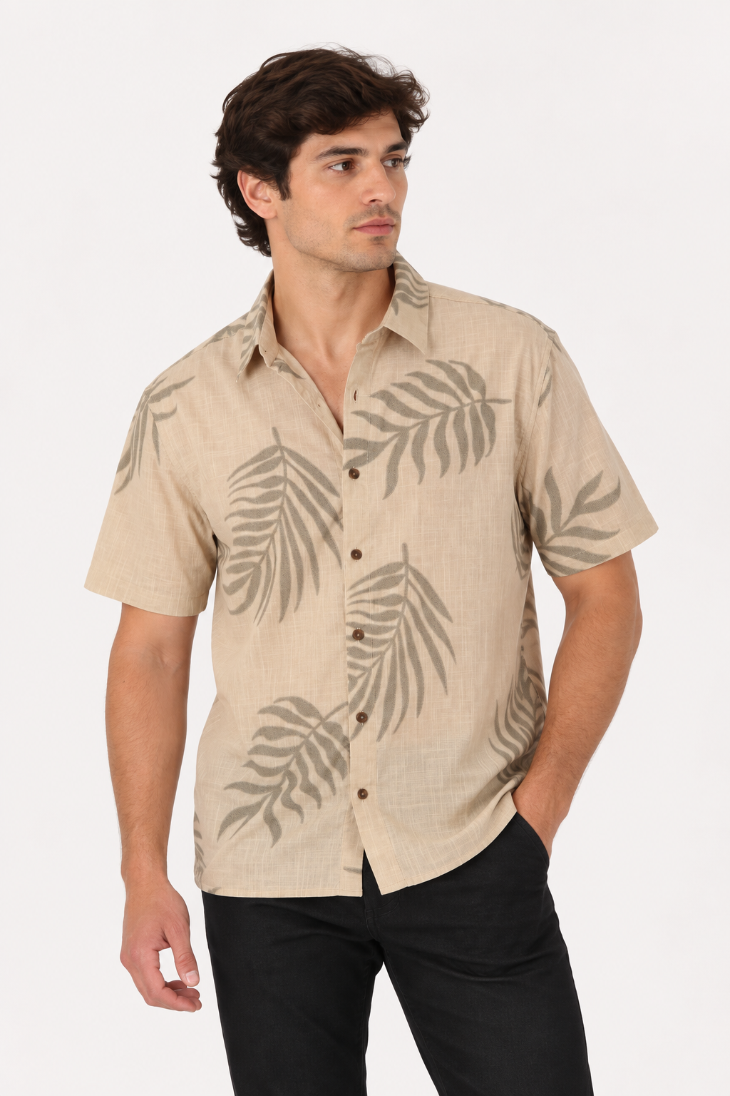 Camisa Mc Algodón Meio Cafe Gangster