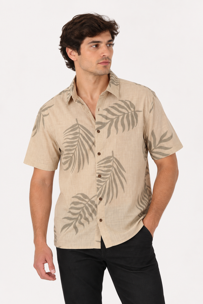 Camisa Mc Algodón Meio Cafe Gangster
