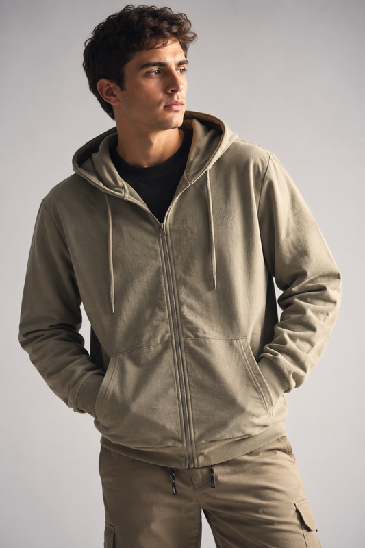 Poleron Full Zipper Fleece Damen Verde Militar