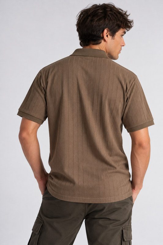 Plus Polera Cuello Textura Brixton Café